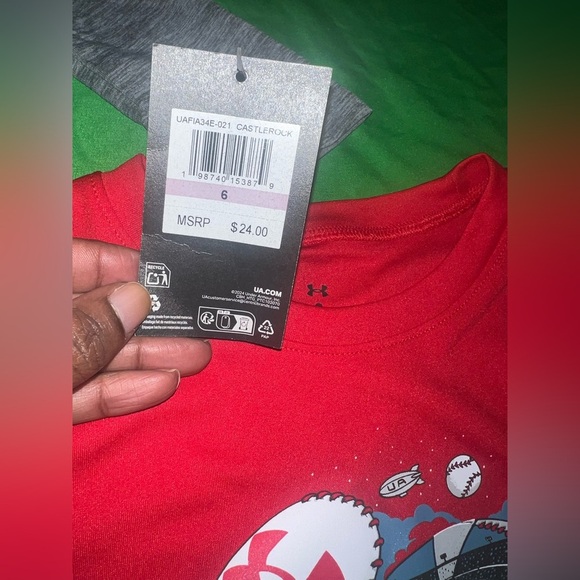 NWT Under Armour Heather Gray  and Red Long Sleeve Shirt Bundle size 6 - Picture 7 of 13